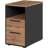Тумба приставная Easy Loft (дуб натуральный/графит, 436х670х752 мм, 2 ящика)