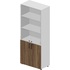 Шкаф для документов Mahia EMHS834TNBLWN со стеклом (белый/орех,  800х440х1950 мм)