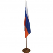 Флаг России напольный 135x90 см с вишневым флагштоком (высота 223 см)