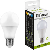 Лампа светодиодная Feron LB-92 10 Вт Е27 А60 4000 К 800 Лм (25458)