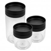 Набор банок для сыпучих продуктов Plast Team пластиковые прозрачные 3 штуки 0.5/0.5/1 л (артикул производителя PT1158ГРФ-6)