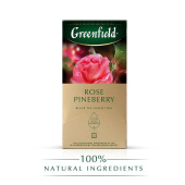 Чай черный Greenfield Rose Pineberry 25 пакетиков (роза, клубника)