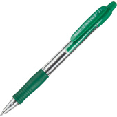 Ручка шариковая автоматическая Pilot BPGP-10R-F G Super grip зеленая  (толщина линии 0.22 мм)