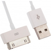 Кабель LP USB 2.0 - Apple 30 pin 1 метр белый CD126578