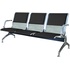 Многоместная секция Флайт черная/серая (3 места, искусственная  кожа/металл) купить в интернет-магазине товаров для офиса и дома ТопГрад с доставкой