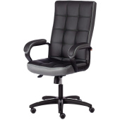 Кресло для руководителя TetChair Trendy (22) серое/чёрное (искусственная  кожа/ткань, пластик)