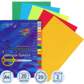 Бумага цветная Hobby Time (А4, 20 листов, 20 цветов, двухсторонняя) купить в интернет-магазине товаров для офиса и дома ТопГрад с доставкой