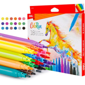 Фломастеры Deli ColoRun Вентилируемый 18 цветов