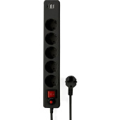 Сетевой фильтр Гарнизон ECL-5-U2-B-1.8 на 5 розеток 1.8 метра + 2 USB