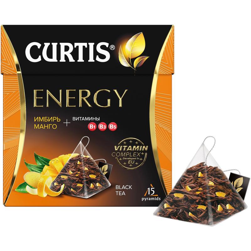 Чай черный Curtis Energy 15 пирамидок (имбирь, манго)