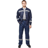 Костюм рабочий летний мужской л22-КБР с СОП синий (размер 44-46, рост 158-164 см)