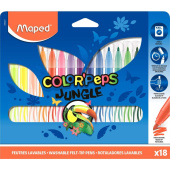 Фломастеры Maped Color'peps Jungle 18 цветов смывающиеся с вентилируемыми колпачками (845421)