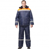 Куртка рабочая зимняя мужская з32-КУ с СОП синяя/оранжевая (размер 64-66, рост 182-188)