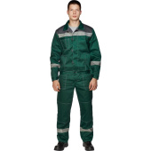 Костюм рабочий летний мужской л20-КБР с СОП зеленый/серый (размер 60-62, рост 182-188 см)