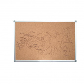 Доска пробковая Комус карта России 90х120 см алюминиевая рама