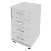 Тумба подкатная Riva с замком (серый, 420х450х708 мм, 4 ящика)