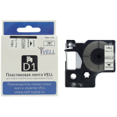 Картридж Vell VL-D-S0720680/40913 для принтера этикеток Dymo (9 мм x 7  м,  цвет ленты белый, шрифт черный)