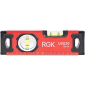 Уровень пузырьковый RGK U5020 2 глазка 200 мм магнитный (4610011873775)