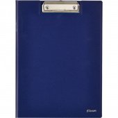 Папка-планшет с зажимом и крышкой Комус A4 пластиковая синяя