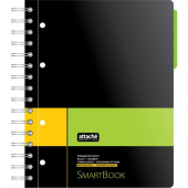 Бизнес-тетрадь Attache Selection Smartbook А5 120 листов желто-зеленая в  линейку на спирали (181х212 мм)