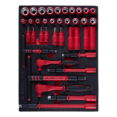 Набор головок шестигранных King Tony 5-19 мм 1/4", 3/8" 38 предметов (9-55VE01MRV)