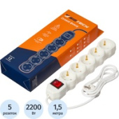 Сетевой фильтр BT ST516-1,5-W(5р/1,5м/16А/3,5кВт/3х1 мм2/белый)