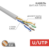 Кабель витая пара Rexant 02-0069 cat 5е 305 м