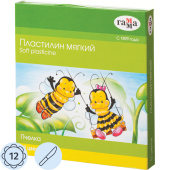 Пластилин восковой Гамма Пчелка 12 цветов 180 грамм