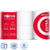Бумага туалетная Focus Extra 2-слойная белая (6 рулонов в упаковке)