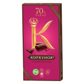 Шоколад Коркунов горький 70% какао 90 г