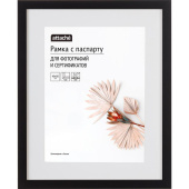 Рамка с паспарту Attache 40x50 см МДФ багет 25 мм черная