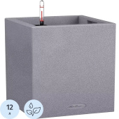 Кашпо с автополивом Lechuza Canto Stone Low 30 15 л с внутренней  вставкой 12 л серый камень (30x30x30 см)