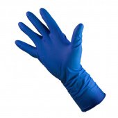 Перчатки медицинские смотровые латексные Clean Safe EL3 High Risk нестерильные неопудренные синие размер L (50 штук в упаковке)