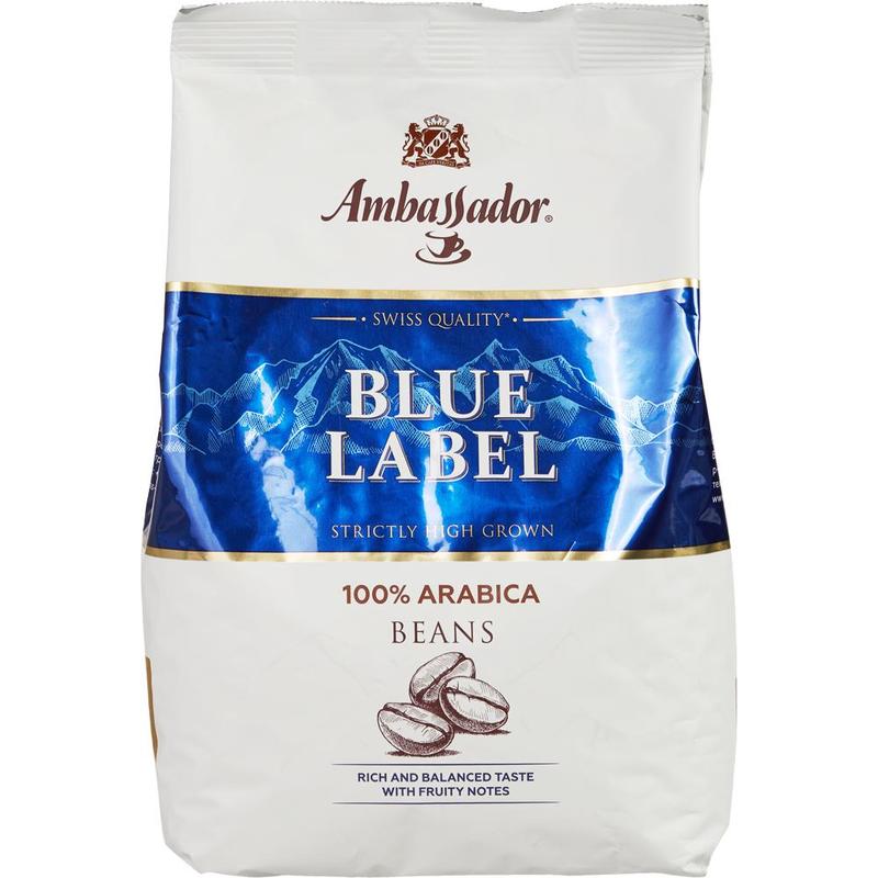 Кофе в зернах Ambassador Blue Label 100% арабика 1 кг (пакет)