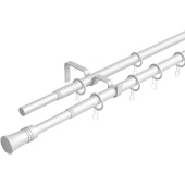 Карниз двухрядный 246.101 телескопический с кольцами белый (160-300 см)