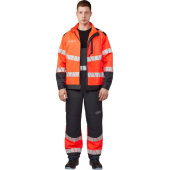 Полукомбинезон рабочий летний мужской Равелин с СОП красный/графит (размер 48-50, рост 182-188)