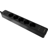 Сетевой фильтр Harper UCH-530 на 5 розеток + 3 USB 1.5 метра черный (H00003010)