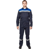 Костюм рабочий летний мужской л05-КПК с СОП синий/васильковый (размер  68-70, рост 182-188)
