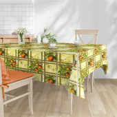 Скатерть клеенка на стол Kitchen World Яблоки на ветках 140х180 см ПВХ разноцветная