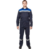 Костюм рабочий летний мужской л05-КБР с СОП синий/васильковый (размер  64-66, рост 182-188)