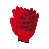 Перчатки рабочие хб с ПВХ протектор красные (6 нитей, 10 класс, размер 10, XL)