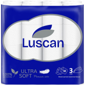 Бумага туалетная Luscan Deluxe Mega Pack 3-слойная белая (32 рулона в упаковке)