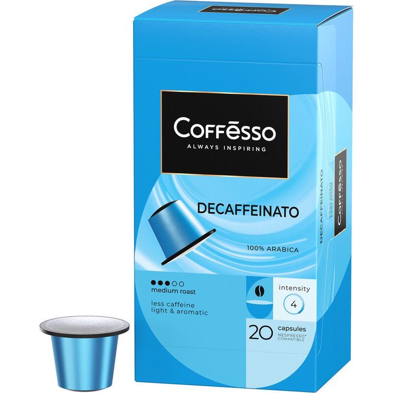 Кофе в капсулах для кофемашин Coffesso Decaffeinato (20 штук в упаковке)