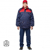 Куртка рабочая зимняя мужская з08-КУ с синий/красный (размер 52-54 рост 170-176)