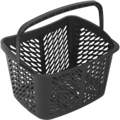 Корзина покупательская Комус Мебель пластик чёрная с чёрной ручкой