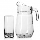 Набор посуды для питья Pasabahce Sylvana силикатное стекло - кувшин 1350 мл и 6 стаканов 300 мл (артикул производителя 97875B)