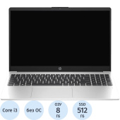 Ноутбук HP 250 G10 15.6" Silver Intel Core i3 1315U/8 ГБ/SSD 512  ГБ/Intel UHD Graphics (8A5C8EA)