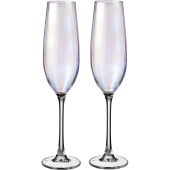 Набор бокалов для шампанского Crystal Bohemia Columba Optic 260 мл (2  штуки в упаковке, 91L/1SI81/0/25877/260-264) Набор бокалов для шампанского Crystal Bohemia Columba Optic 260 мл (2  штуки в упаковке, 91L/1SI81/0/25877/260-264)
