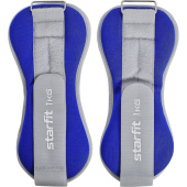 Утяжелитель Starfit WT-502 1 кг синий/серый (2 штуки в упаковке) купить в интернет-магазине товаров для офиса и дома ТопГрад с доставкой