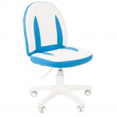 Кресло детское Chairman Kids 122 белое/голубое (искусственная кожа/пластик)